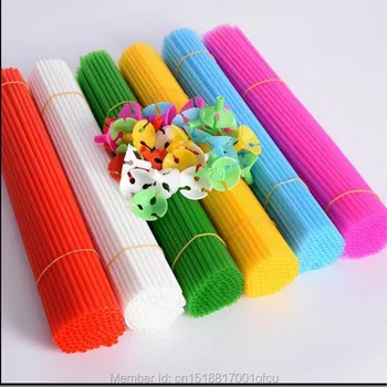 32 cm plastični Balon Stick/Pole in pokal za latex balon 50 kos /veliko belo, črno, roza, zelena rdeča modra rumena balon Palice