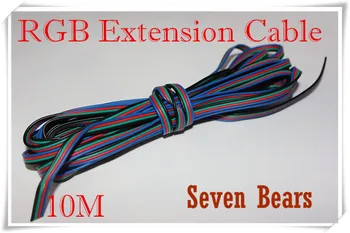 10M 4 zatiči 4Pin RGB Kabel Podaljšek Priključek 22AWG RGB+Črne Žice Kabel Za 5050/3528 RGB LED Trak/Luči/Modul itd.