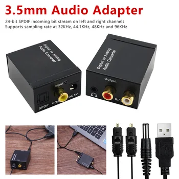 Digitalno Analogni Avdio Pretvornik 3.5 mm Audio Jack Adapter Koaksialni Signala v Analogni Stereo Audio Adapter