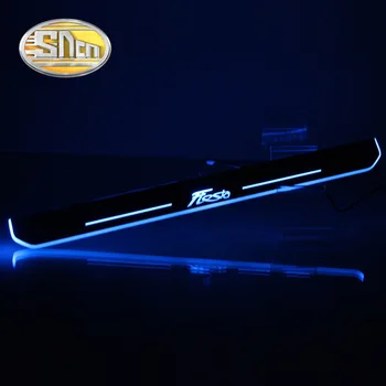 SNCN 4PCS Avto LED Vrata Polico Za Ford Fiesta 2013 Ultra-tanek Akril Dynamic LED Dobrodošli Svetlobe Izvažajo Ploščica Pedal