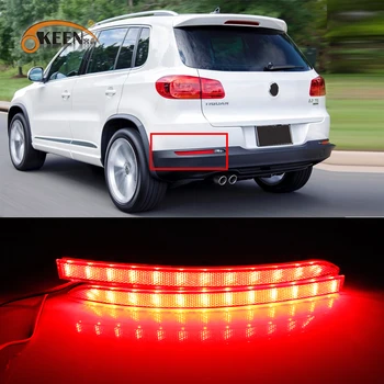 2Pcs LED Avto Zadnji Odbijač Reflektor Luč Za Volkswagen VW Tiguan 2009 2010 2011 2012 2013 Ustaviti Zavorna Luč