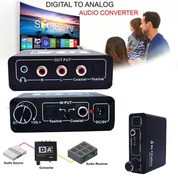 DAC Digitalno Analogni Pretvornik Avdio Hi-fi Slušalke Pretvornik Ojačevalnik Za Analogni Stereo R/L RCA Za PS3, Xbox DVD Auto Izdelki