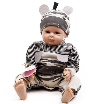 ZIYIUI Veren 55 Cm Prerojeni Lutke Fant Realne Silikonski Vinil Odprte Oči In Zakoreninjena Moher Moda Igrače Lutka Ročno izdelana Darila