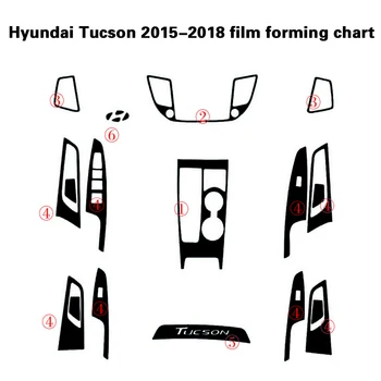 Avto-Styling 3D 5D Ogljikovih Vlaken Avto Notranjosti sredinski Konzoli, Sprememba Barve Oblikovanje Nalepke, Nalepke Za Hyundai Tucson-2018