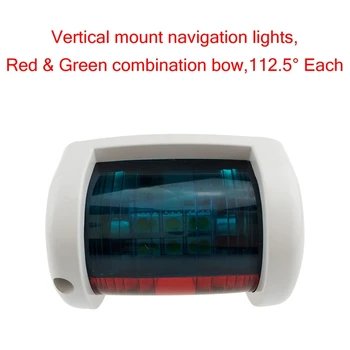Morski Čoln Zelena Desno + Rdeča Boku LED Navigacija Svetlobe-Bela