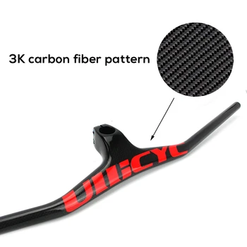 ULLICYC 3K Carbon Eno-oblikovane Celostne MTB Krmilo Kolesa Riser -17° stopnjo Z 80-110mm Tekmo Visoke kakovosti Titana Vijak
