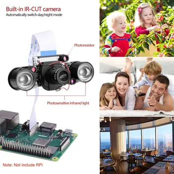 Raspberry pi Fotoaparat Day & Night Vision, IR-Cut Video Kamero 1080p HD Spletna kamera 5MP OV5647 Senzor za Raspberry Pi RPi 4 3 B B+