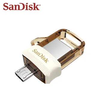 SanDisk SDDD3 Extreme USB 3.0 Dvojno OTG USB Flash Drive Visoko Hitrostjo 150 M/s Pendrive 32GB Pen Drive 64GB Zlati Memory Stick