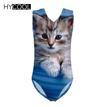HYCOOL Kopalke za Otroke, Dekleta Lep Mačka Otroci Kopalke enodelne Obleke Povoj Baby 3-14 Let, Plavanje Obleko 2020