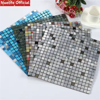 Nuelife 4pcs samolepilne 3d kovinski mozaik steni polaganje ploščic ozadje nepremočljiva anti-mehko vrečko nadstropju spalnica dekoracijo stenske nalepke