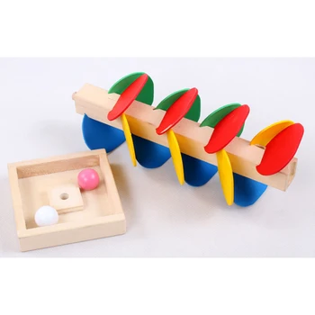 Leseno Drevo Marmorja Žogo Montessori Izobraževalne Igrače Bloki Teči Skladbo Igre Baby Otroci Inteligence Zgodaj Juguetes Educativos