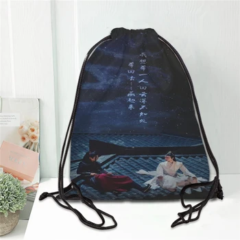 Vroče Chenqingling Lan wangji Wang Yibo Natisnjeni nahrbtnik torba vrvico saten mehke čevlje, torbe za šolo po meri Logo torbe za ženske