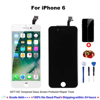 AAA+++LCD Zaslon Za iPhone 6 7 8 6S Plus Zaslon na Dotik Zamenjava Za iPhone 5 5S SE Ne Dead Pixel+Kaljeno Steklo+Orodja