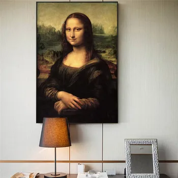 Nasmeh Mona Lisa Portret Platno Umetniško Slikarstvo Reprodukcije Klasične Da Vinci Znane Umetniške Grafike Za Dnevno Sobo Cuadros Dekor