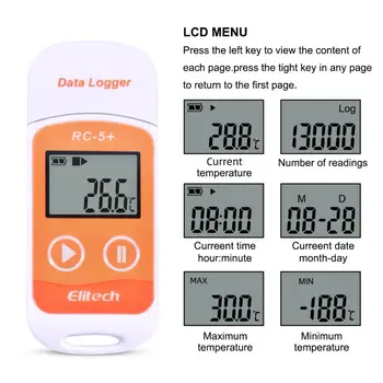 Yieryi Visoko precizne RC-5+ Digitalni USB Temperatura Zapisovalnik Podatkov Nadgradnjo za Hlajenje, Hladna Veriga Promet, Laboratorijih, Itd.