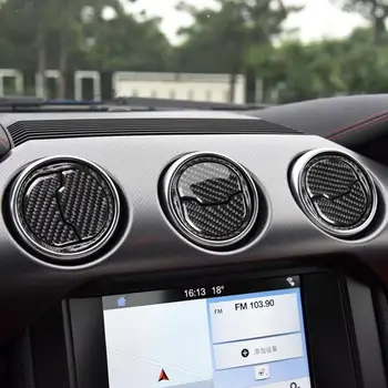 Novo Ogljikovih Vlaken Klima Prezračevalni Odprtini Kritje Trim Za Ford Mustang+ Avto Notranje Urejanje Nastavitev