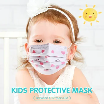 10-100 kozarcev Otroci Enkratno uporabo Maske 3 Plast Non-woven Prah Maske Varno Dihanje Otrok Usta Masko Risanka Mascarilla Infantil