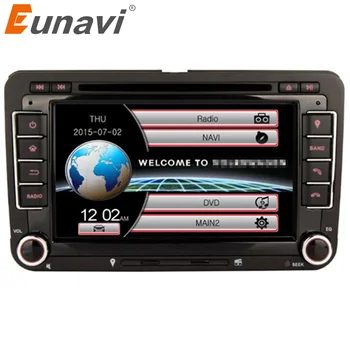 Eunavi 2 Din Avto DVD Predvajalnik Za VW GOLF POLO JETTA MK5 MK6 PASSAT B6 SKODA TOURAN S 3G USB GPS BT IPOD FM RDS ogledalo povezavo csd