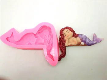 Morska deklica stikalo vtičnica dekorativni silikonsko plesni milo čokolada silikonski kalup torto dekoracijo orodja