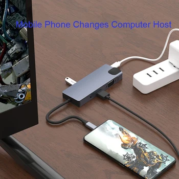 USB Tip C Hub Tip-C HDMI je združljiv VGA Adapter RJ45 Ethernet SD TF USB-C 3.0 Tip C 3.5 mm Jack Avdio Video za MacBook Pro