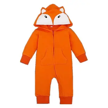 Pomlad jesen baby romper risanka hooded dolgimi rokavi jumpsuit igralne obleke za novorojenega dojenčka, malčka, fantje poceni stvari fox oblačila