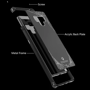 R-SAMO Za Samsung Galaxy Note 9 Primeru Zajema Luksuzni Trde Kovinske Zlitine Aluminija Shockproof Oklep Primeru Telefon za Beležko 9 Hrbtni Pokrovček