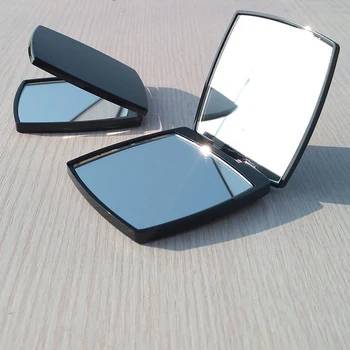（Št Logo）Mini Ogledalo Kvadratne Oblike Dekle Mini Dvojna Straneh Prenosni Ogledalo Žep Ličila Kozmetiko Kompakten Ogledala Ličila Orodja
