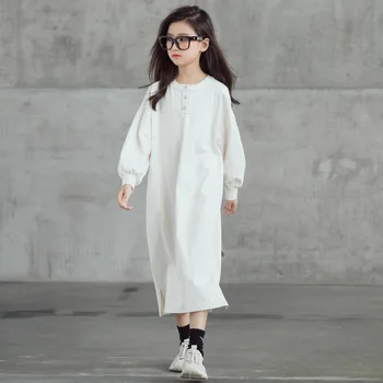 Dekleta Maxi Dolgo Obleko Jeseni Leta 2020 Mati in Hči Obleko Otroci Obleke za Dekleta Pismo Prosti čas Baby Bombažno Obleko, #8972