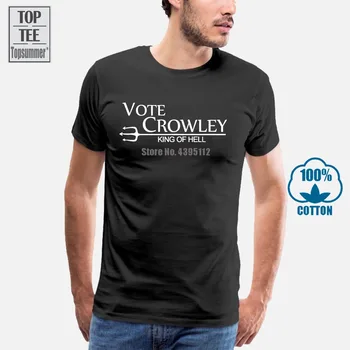 Glasovanje Crowley Mens T Shirt Nadnaravno Winchester Bratje Castiel Design Newcool Priložnostne Ponos Majica S Kratkimi Rokavi Moški Unisex Novo Modno