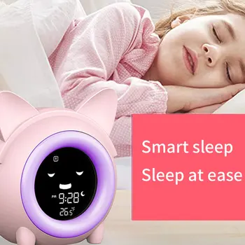 Otroci Otroški Alarm Ura Spanja Usposabljanje Ura Pisane Noč Svetlobe Digitalni Zbudi Ura Z Temperatura NAP Časovnik Za Spalnico