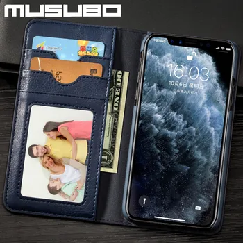 Musubo Luksuzni Primeru Telefon Za iPhone 11 Pro Max Flip Usnje Primerih Kritje Za iPhone 11 Xs Max XR X 8 7 Plus 6 Fundas Denarnice Coque