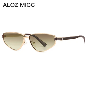 ALOZ MICC mala osebnost mačka oči, sončna očala, ženske, moške blagovne znamke, modni oblikovalec Kovinski okvir sončna očala ženska Rjava Rdeča Očala