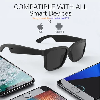 ILEPO Bluetooth Smart Glasses Inteligentni Anti Blue-ray Brezžična tehnologija Bluetooth Zasebnih Kliče Glasbe, Audio sončna Očala Voznik Očala