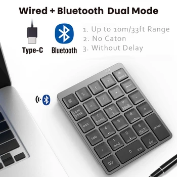 AVATTO N970 Brezžična tehnologija Bluetooth Številčna Tipkovnica z USB HUB Dvojno Načini, Več Funkcijskih Tipk Mini Numpad za Računovodske naloge