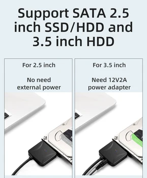 Unnlink USB 3.0, Da SATA 3 Kabel Adapter Pretvori Kabli UASP 2.5