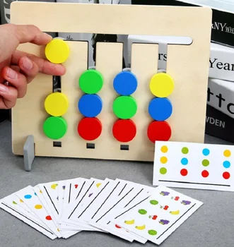 Montessori Igrača Barve in vzorec Dvojno Stranicami Ujemanje Igro Logičnega Sklepanja Otroci Izobraževalne Igrače za Otroke