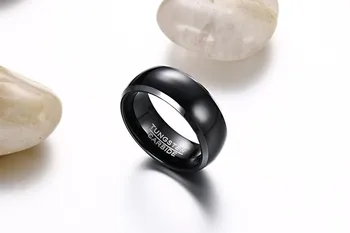 SIZZZ 8 mm črna svetlo nemoteno volfram obroči za moške nakit visoke kakovosti na debelo 2017 Nova
