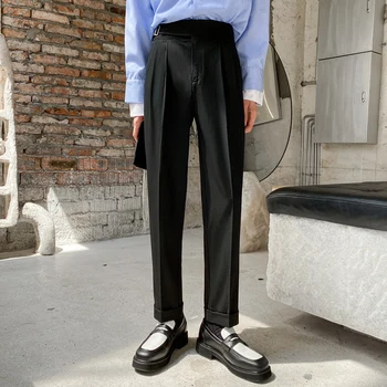 Korejski Moških Obleko Hlače Priložnostne Poslovno Obleko Hlače Modni Pas Urad Socialne Ulične Poroko Hlače Pantalon Homme 2020