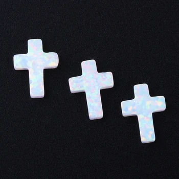 ZY Nakit za Ženske Laboratoriju Ustvarili Opal Kamen 9x12mm OP17 Križ, Oblikovan Sintetičnih White Opal
