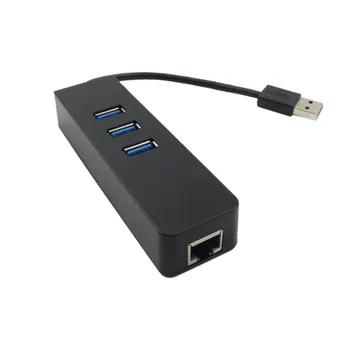 USB 3.0 Hub Gigabit Ethernet Lan RJ45 Omrežno Središče s 3 Vrati USB za RJ45 Zunanji Omrežni Kabel Razdelilnik za Mac PC