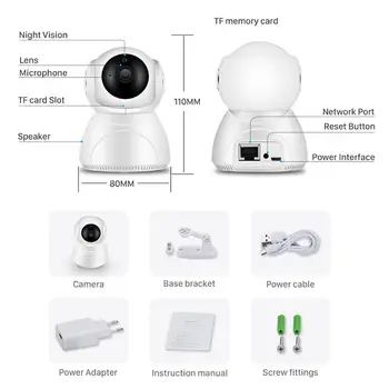 BESDER 3MP Ultra HD Wifi Kamera Samodejno Sledenje 1080P Home Security IP Kamere IR Nočno Vizijo Avdio CCTV Nadzor Baby Monitor