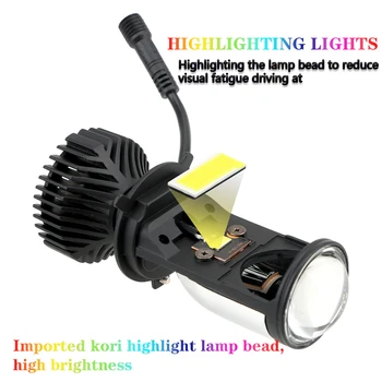 Žaromet H4 LED Mini Projektor Objektiv 90W/Par Hi/Lo Snopa Žarometov Canbus H4 LED Avto Žarnice, Avtomobilizem Lučka za Pretvorbo Komplet
