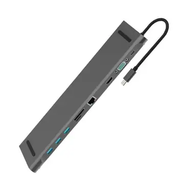 10 v 1 Tip C SREDIŠČE za HDMI-USB 3.0 Adapter Dock za MacBook Pro Huawei Mate 30 USB-C 3.1 za Ločevanje Vrata Tip C HUB