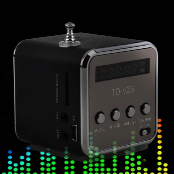 TD-V26 Prenosni Radio, Zvočniki Z LCD Zaslonom Podpira Micro SD/TF MP3 Predvajalnik Glasbe, Digitalni FM Združljiv Za Prenosni računalnik