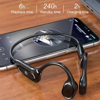 5.0 Bluetooth Slušalke Brezžične Kostne Prevodnosti Športne Slušalke prostoročne Slušalke z Mikrofonom 6D za Stereo Slušalke
