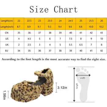 Seksi Leopard Visokih Petah Ženske Črpalke Krog Toe Debele Pete Marija Čevlji Ženske Nepremočljiva Platformo Zapatos De Mujer 2020