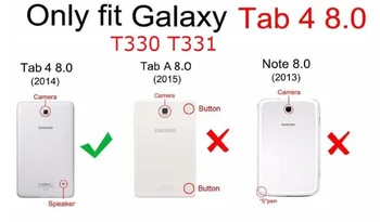 Folio Stojalo Coque za Samsung Galaxy Tab 4 8.0 SM-T330 T331 Primeru Magnetni Smart PU Auto-Spanje za Samsung Tab 4 T330 T331 Pokrov