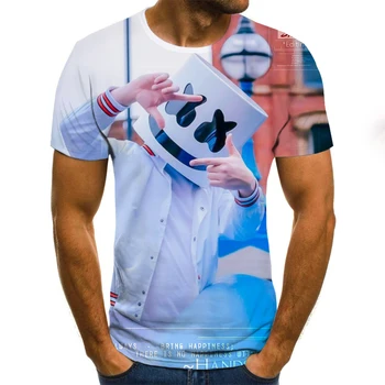 2020 Poletje majica s kratkimi rokavi Moški Ulične O Vratu Kratek Rokav Tees Vrhovi Punk Stil Moškega Oblačila, Casual 3D Tiskanja Tshirt