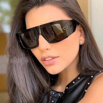 Moda Prevelik ženska sončna očala 2020 Kvadratnih luksuzne blagovne znamke Oblikovalec Velik okvir Gradient Odtenki Očala Ženski