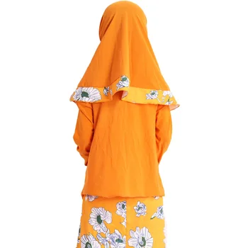 Ramadana Eid Mubarak Otroci Abaya Turčija Arabski Hidžab Muslimansko Obleko Set Dekleta Tam Kaftan Dubaj Caftan Afriške Obleke Islamska Oblačila